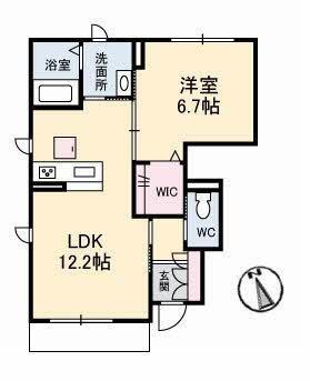 グラン・ノワ(1LDK/1階)の間取り写真