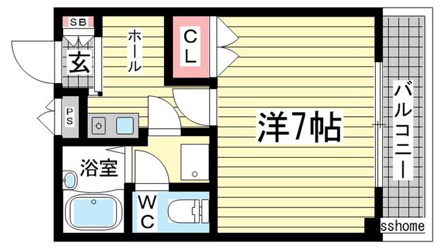 メゾンドローリエ(1K/2階)の間取り写真