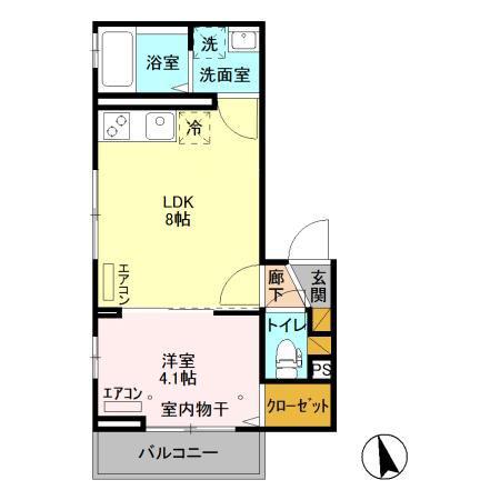 ベラーノ津田沼(1LDK/3階)の間取り写真