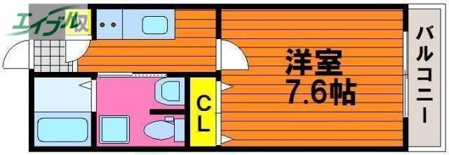 レクシア大供(1K/1階)の間取り写真