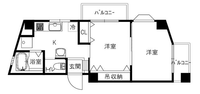 ノースヴィレッジII(2DK/5階)の間取り写真