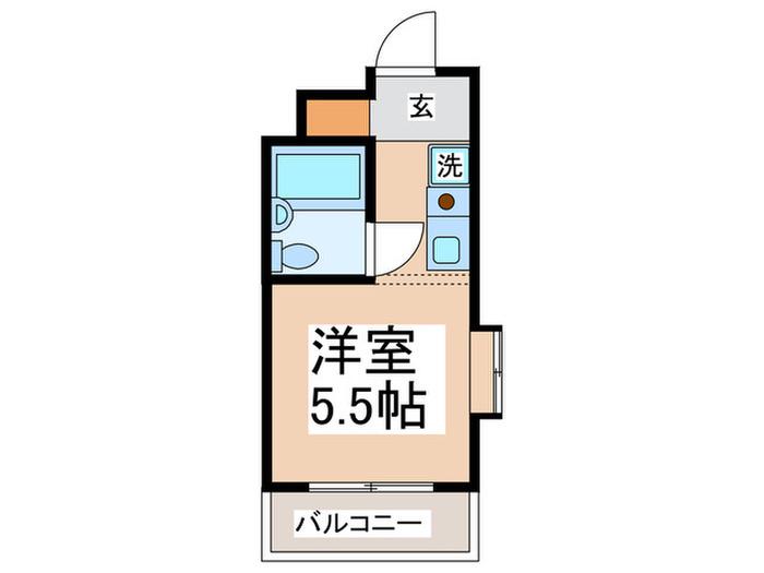 TOP長津田NO.2(ワンルーム/2階)の間取り写真