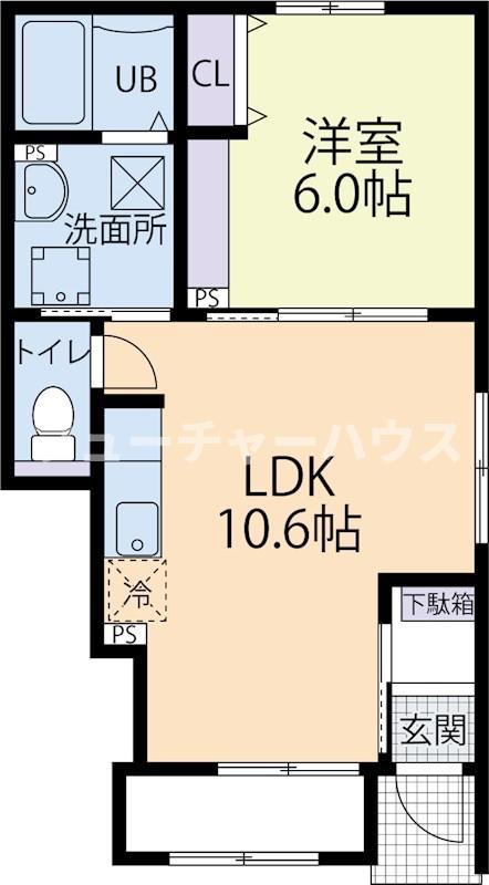 ニュークラシード(1LDK/1階)の間取り写真