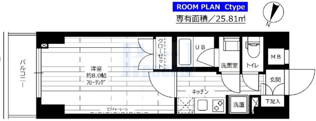 ステージファースト東十条(1K/6階)の間取り写真