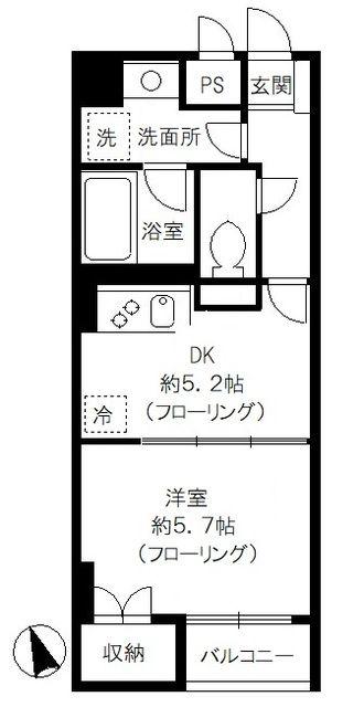 スプリーム九段(1DK/5階)の間取り写真