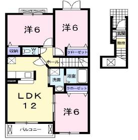 ベッラカーサ(3LDK/2階)の間取り写真