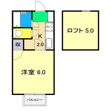 シティコート相模(1K/1階)の間取り写真
