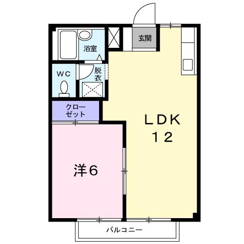 シティハイツ堀越II(1LDK/2階)の間取り写真
