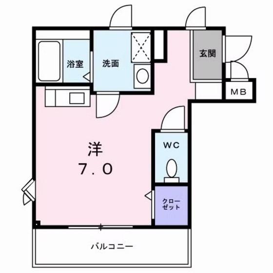 ミニヨン・メゾンY(ワンルーム/1階)の間取り写真