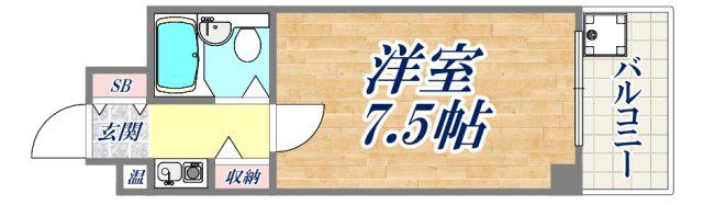 メゾン王子(1K/8階)の間取り写真