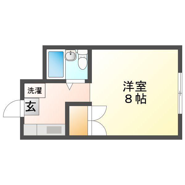京山サンコーポ(1K/1階)の間取り写真