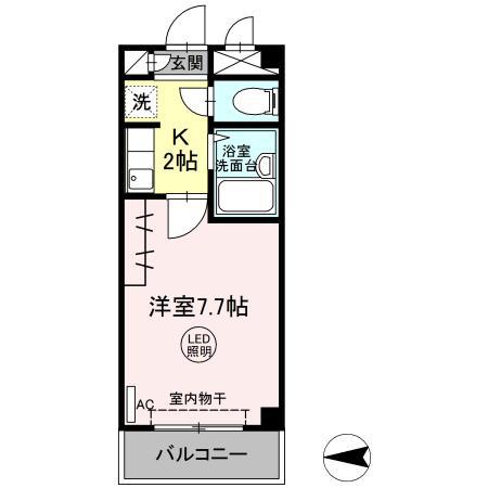 レガシィ小杉(1K/2階)の間取り写真