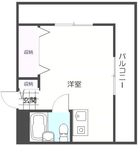 地下鉄四つ橋線 玉出駅 徒歩1分 8階建 築41年(ワンルーム/8階)の間取り写真