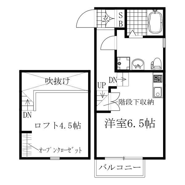 LE COCON 白水町(ワンルーム/2階)の間取り写真