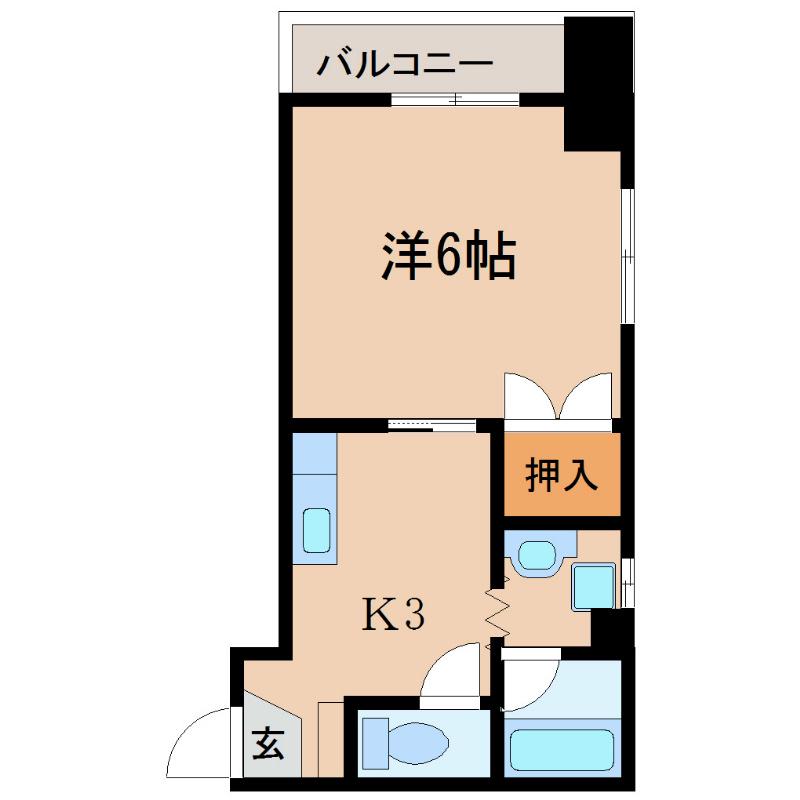 エクセレント紫原(1K/3階)の間取り写真