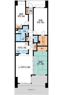 リーベスト西千葉(3LDK/12階)の間取り写真