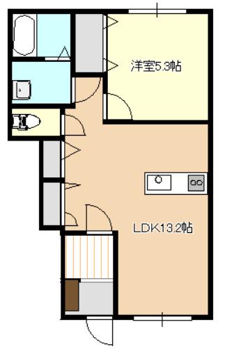 ハイムAI(1LDK/1階)の間取り写真