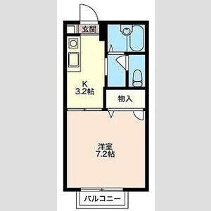 ヴィラ花水木(1K/2階)の間取り写真