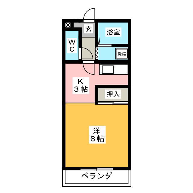 BANKS(1K/2階)の間取り写真