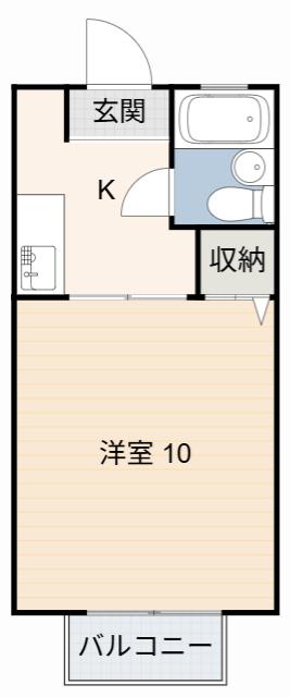 東山ハイツ(1K/1階)の間取り写真