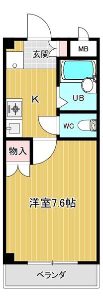 第2小島ビル(1K/2階)の間取り写真