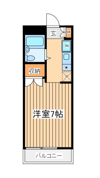 メゾンボヌール菊名D棟(1K/1階)の間取り写真