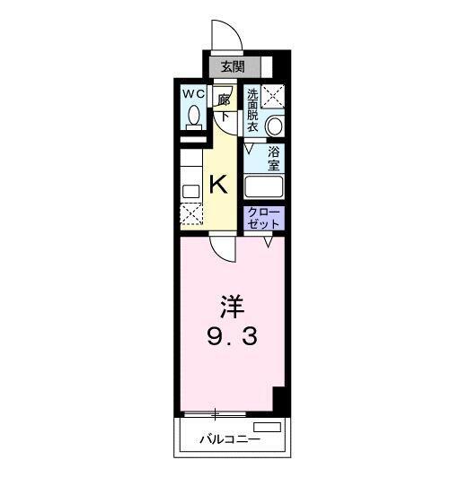 プレシュ磯子(1K/4階)の間取り写真