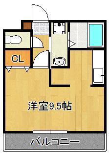 アムールエスパス(1K/1階)の間取り写真