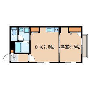 ウィステリアNATSU(1DK/3階)の間取り写真
