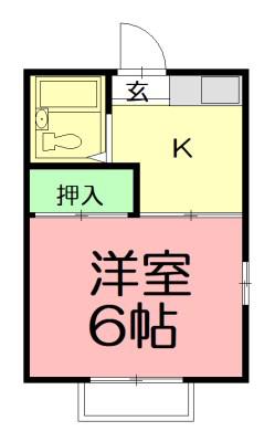 サンフラワーN(1K/1階)の間取り写真