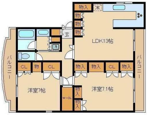 PLATINUM COURT(2SLDK/2階)の間取り写真