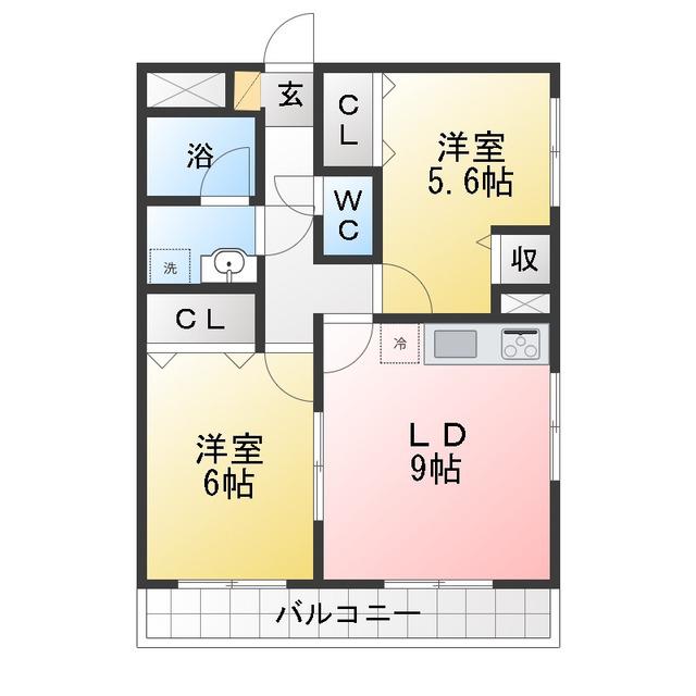 清和マンション(2LDK/1階)の間取り写真