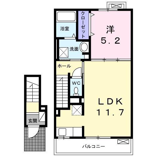 フランメゾン大森(1LDK/2階)の間取り写真