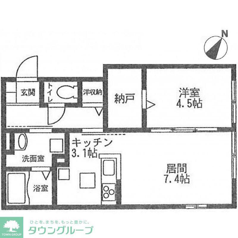 桜ハイツ(1LDK/2階)の間取り写真
