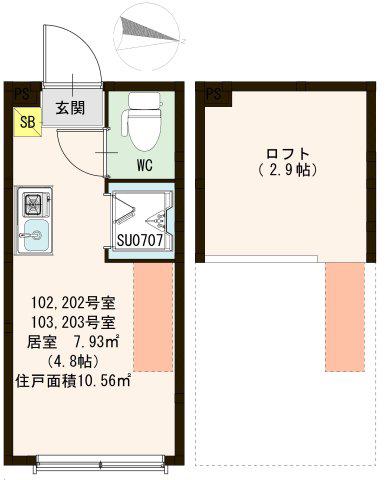 マシェリ小岩(ワンルーム/1階)の間取り写真