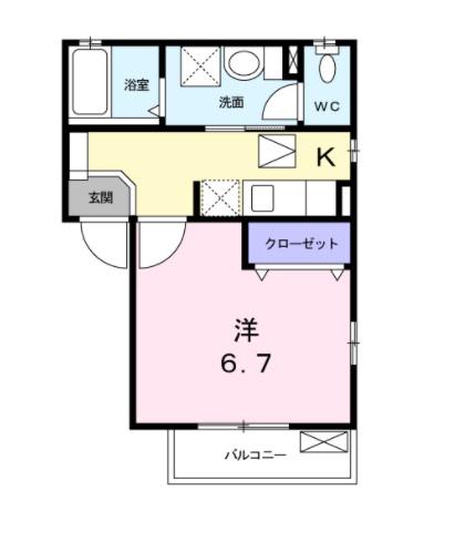 アリーナ堀田(1K/1階)の間取り写真