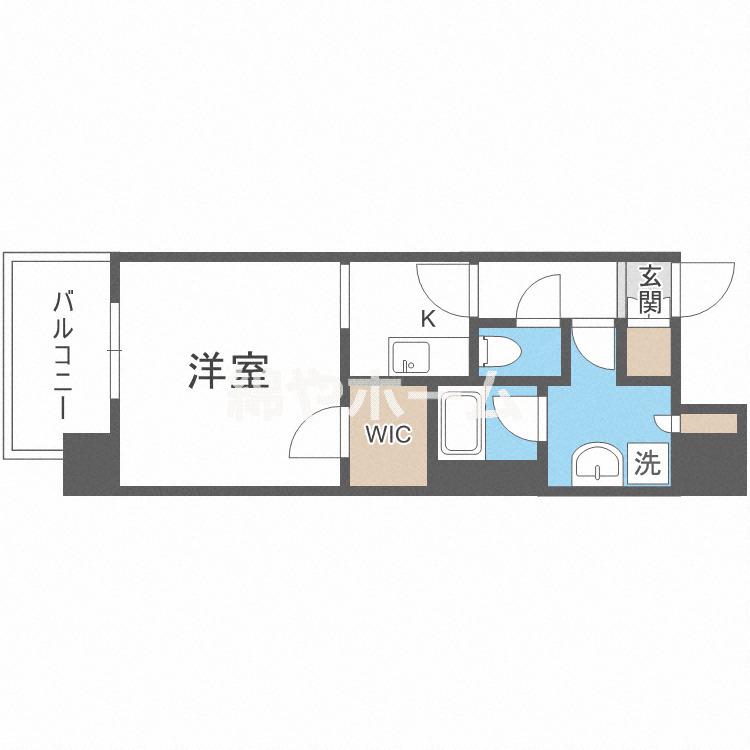 ビエラコート内久宝寺(1K/4階)の間取り写真