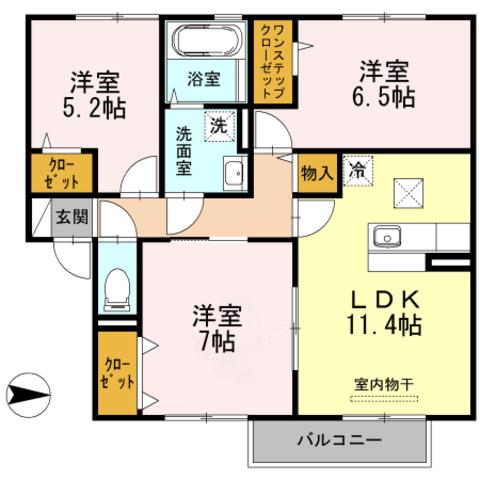 エクセレント早瀬(3LDK/1階)の間取り写真