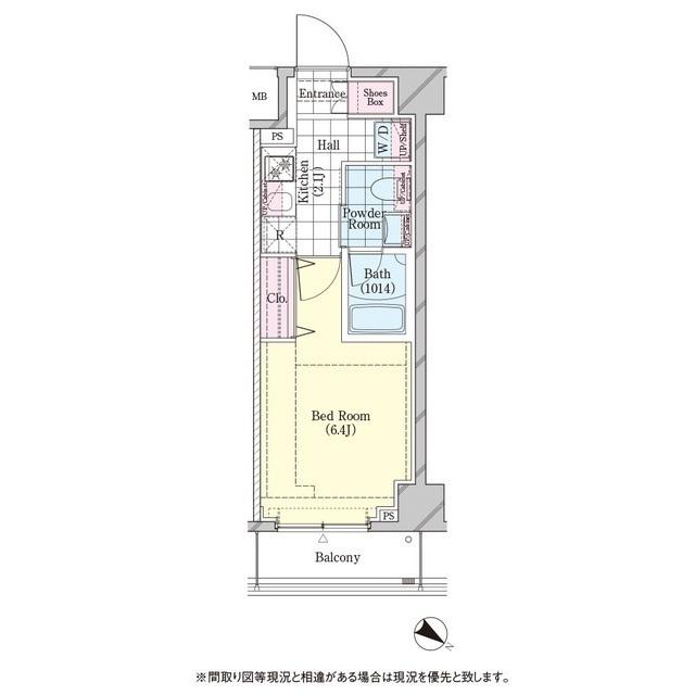 シェル品川戸越(1K/4階)の間取り写真