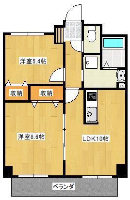 トムキャット 103(2LDK/4階)の間取り写真