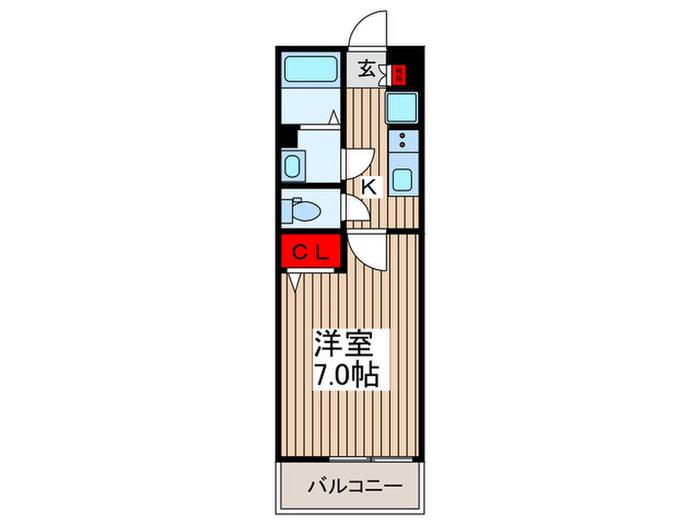 BELLA CORTE中浦和(1K/2階)の間取り写真