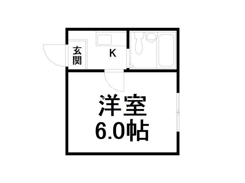 ジュネス祇園(1K/2階)の間取り写真