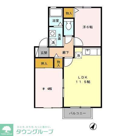 シジエームK2(2LDK/2階)の間取り写真