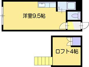 シャトル142(1K/2階)の間取り写真