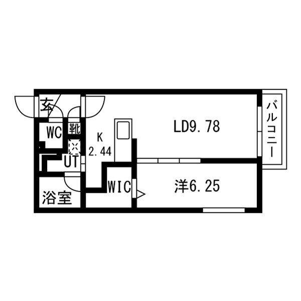 CIEL幌平橋II(1LDK/4階)の間取り写真