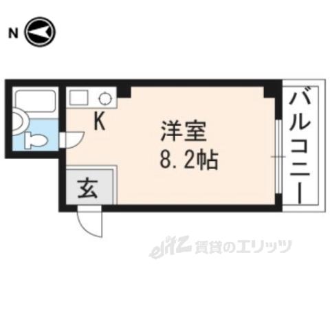 ハイツチロル(ワンルーム/2階)の間取り写真