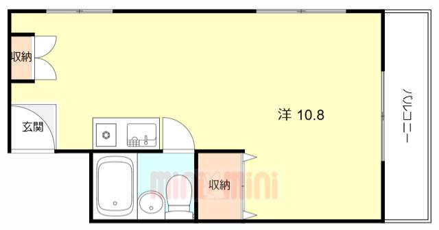 アリュール(ワンルーム/3階)の間取り写真