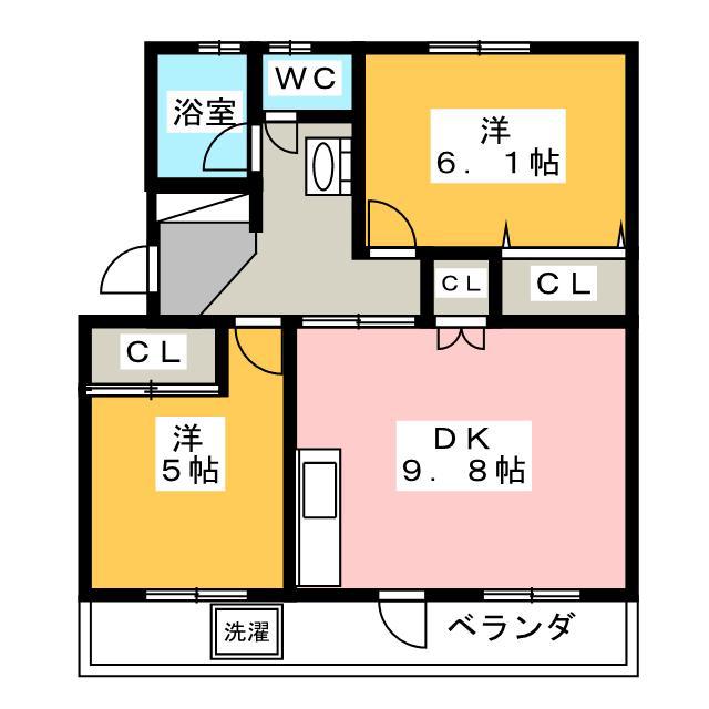 第二 三晃マンション(2DK/3階)の間取り写真