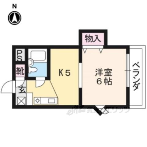 マインツ竹田(1DK/4階)の間取り写真
