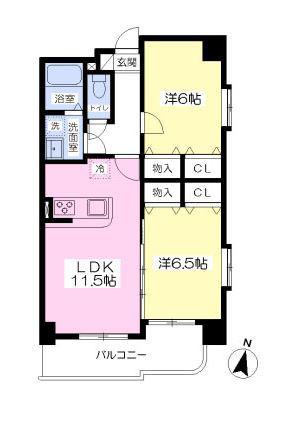 アンセムコート(2LDK/2階)の間取り写真